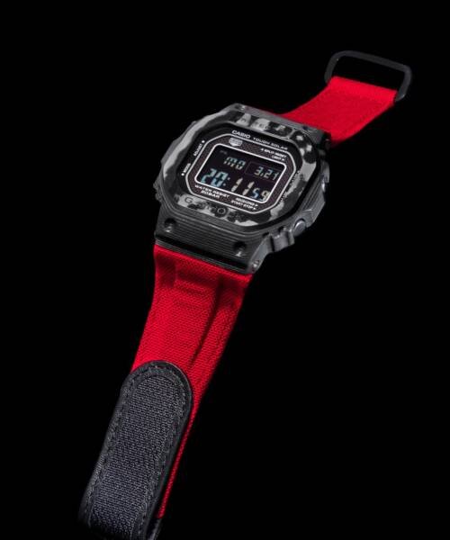 TRIONES TEC red strap mod kit with frosted translucent case